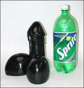 black vinyl dildo of unusual size