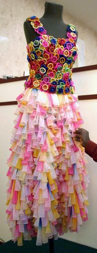wedding dress made of condoms