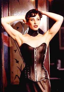 Old-fashioned sexy leather corset