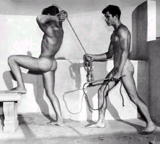 naked men playing at master and slave
