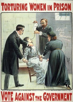 suffragette women being forcefed in jail