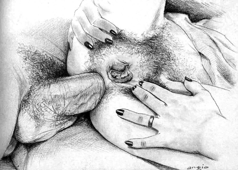 Black white drawing anal penetration