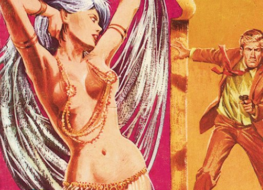 belly dancer and man with gun