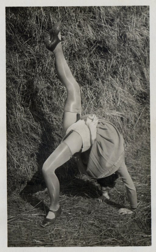 a cartwheel to show off her undies