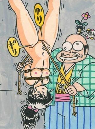 Japanese bondage pussy flossing cartoon