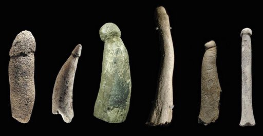 prehistoric stone, bone, and ivory dildos from 12,000 BCE