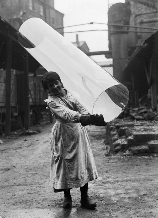 tube girl carrying her own glass tube