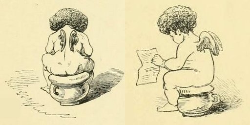 post enema putti sitting on chamber pots