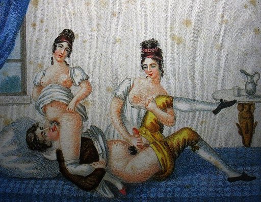 fancy brothel with two sex workers 18th century erotic art
