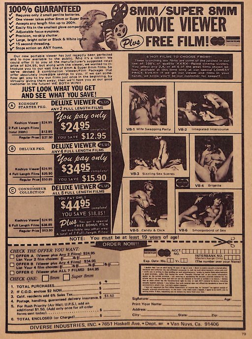 Vintage Porn Ads - Cheap Mail Order 8mm Porn Movies: Revealed - ErosBlog: The Sex Blog