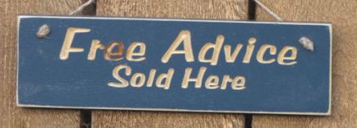 free advice sold here sign