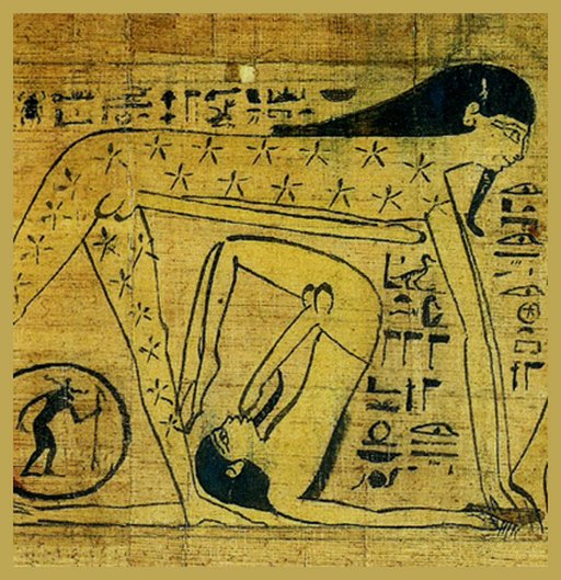 ancient egyptian autofellatio on a funerary papyrus