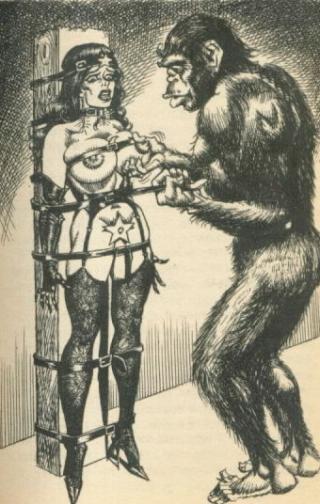 kinky gorilla abusing wonder woman?