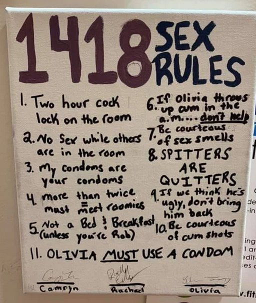 dorm sex rules