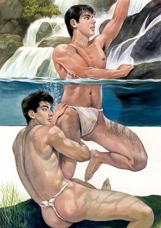 sultry male divers in loinclothes