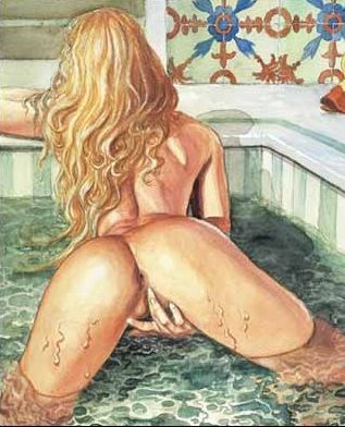 girl fingers herself in sensuous bath