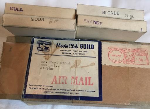 February 1957 box of 8mm dirty movies from movie club guild