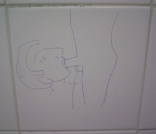 mens room cock sucking drawing folk art