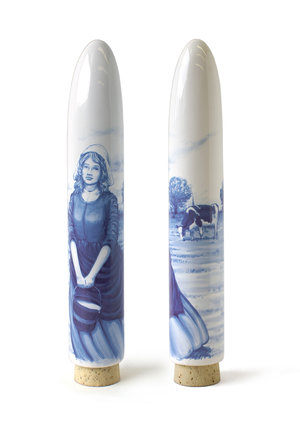 blue ceramic souvenir dildo