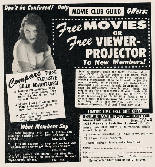 scan dolls magazine ad for movie club guild