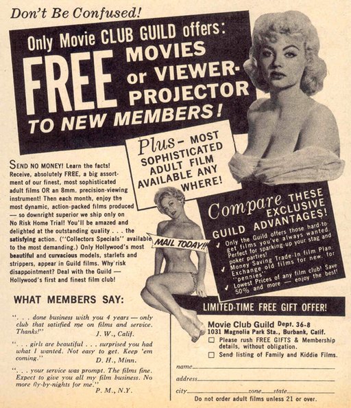 1960 movie club guild advert