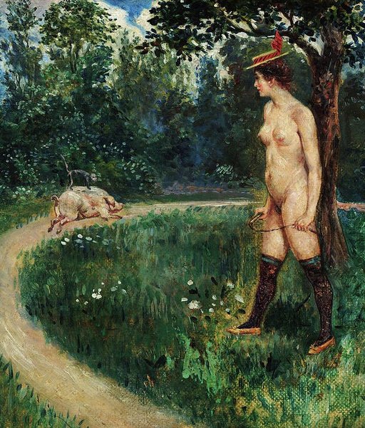 nude woman with whip