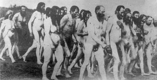 naked doukhobors marching