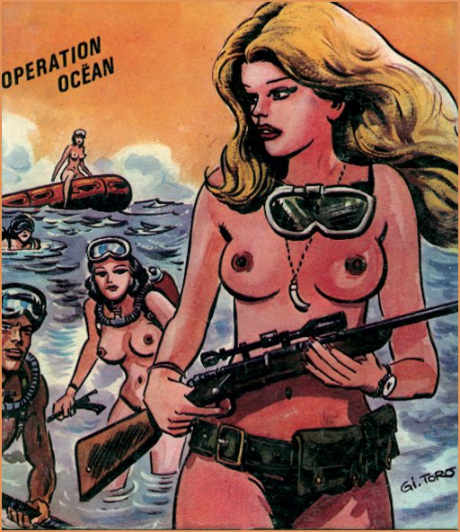 topless scuba divers and snorkel amphibious assault troops