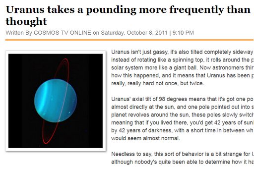 Uranus takes a pounding more frequently than thought