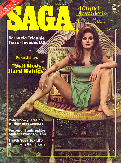 Raquel Welch on cover of Saga magazine