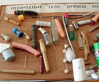 trophy wall of rectal foreign bodies
