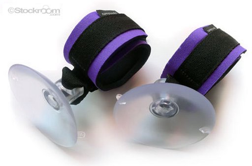 suction cup bondage cuffs for use in the bath and shower