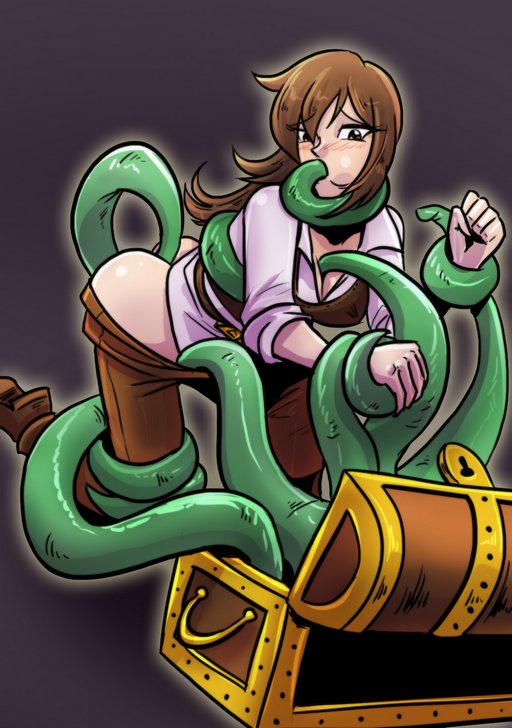 surprise tentacle sex for the cute rogue who picked the lock on the trapped chest that turned out to be a mimic