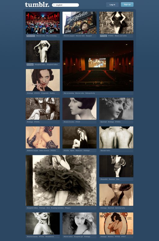 what Tumblr shows on a tag search to the open web