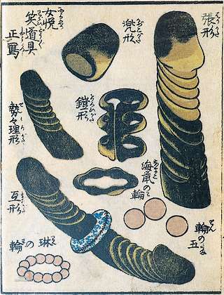 vintage asian sex toys illustration or catalog