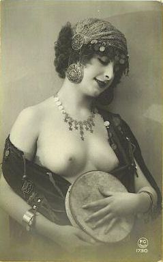 french nude with tambourine