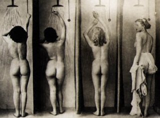 vintage erotica of women taking showers
