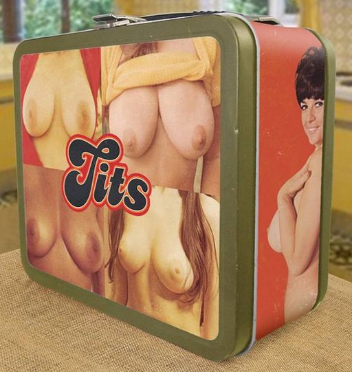 tits lunchbox featuring nude model julie collins