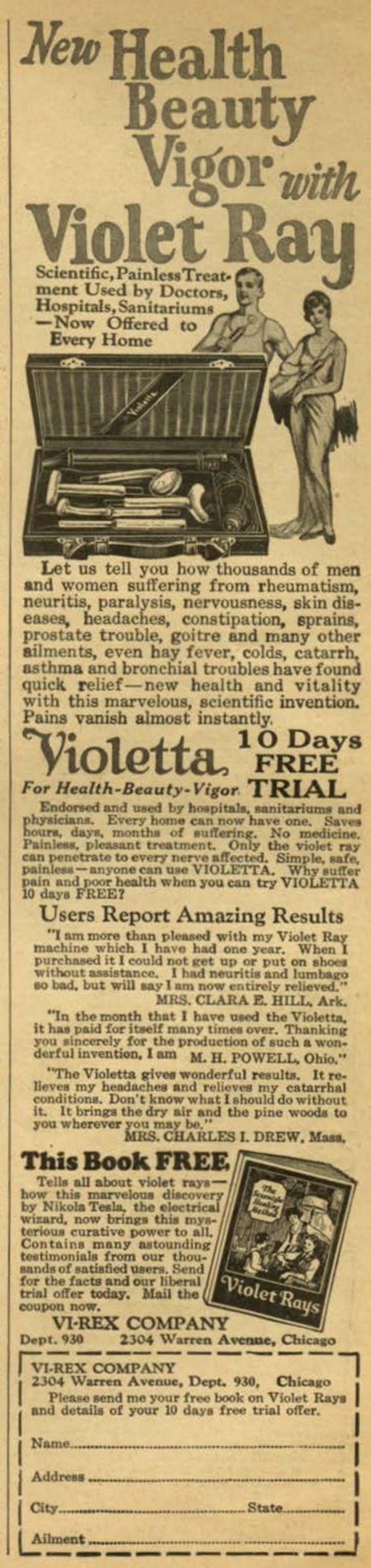 early violet wand advertisement