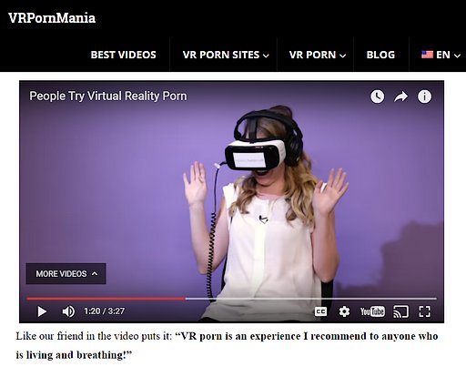 reaction to seeing VR porn