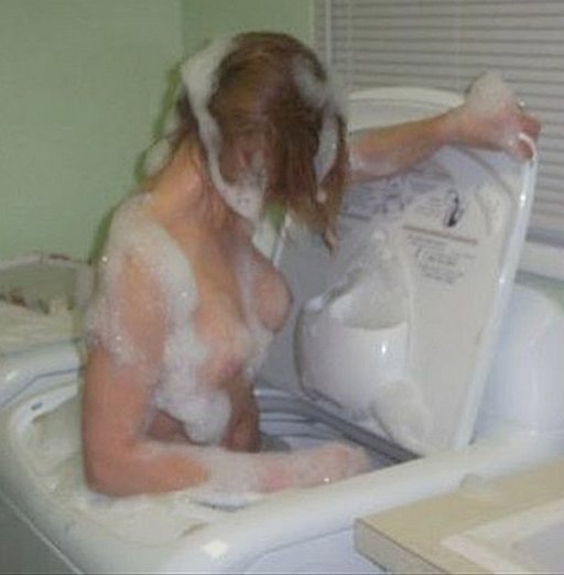 girl in a washing machine