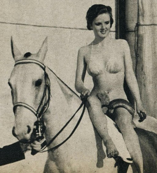 Ann Wilson nude behind her hair as Lady Godiva