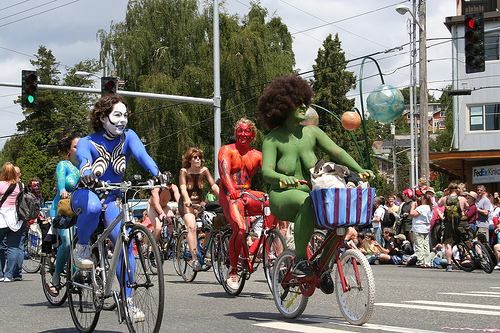 More colored boobies at the Fremont Parade