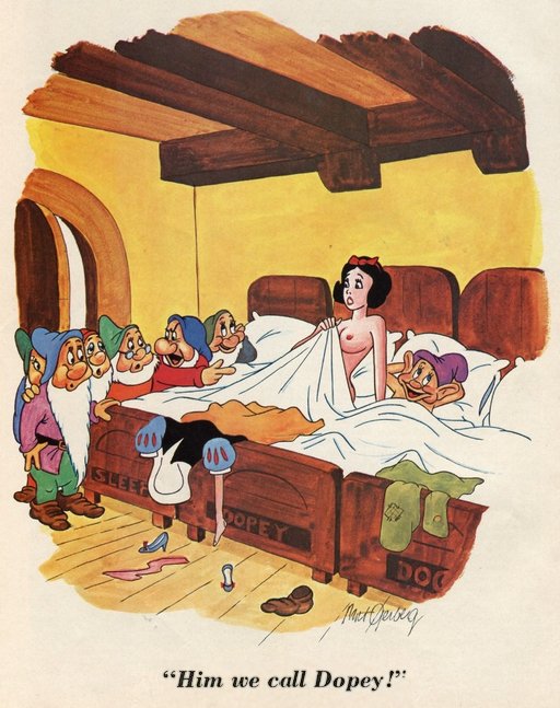 snow white in bed with a well-fucked dopey
