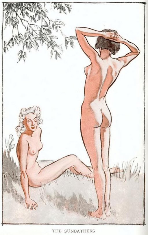 two pretty nude sunbathers