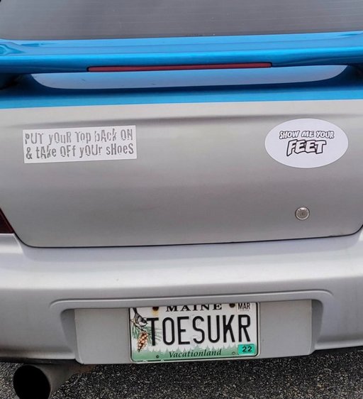 foot fetish vanity license plates and bumper stickers