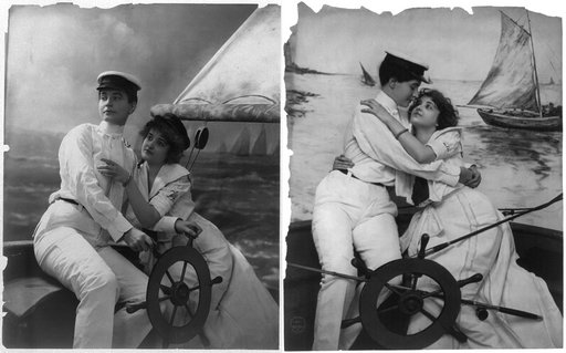 lesbian sailors making out and kissing studio photoshoot