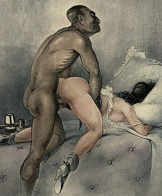 he's fucking her doggie style on a bed