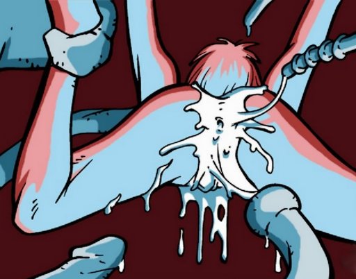 covered in alien spooge after an anal probe and much tentacle sex