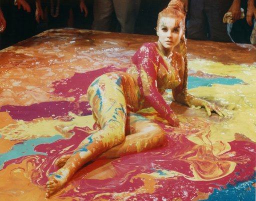 ann-margret gets wet and messy in paint